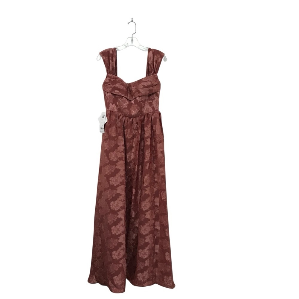 Azazie Hazel Vintage Rose Pleated Maxi Prom Dress Size 6 New with Tags